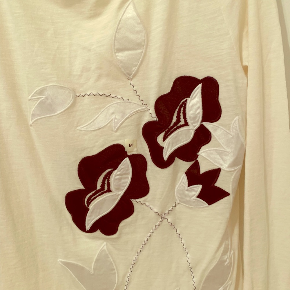 Loft embroidered long sleeve t shirt